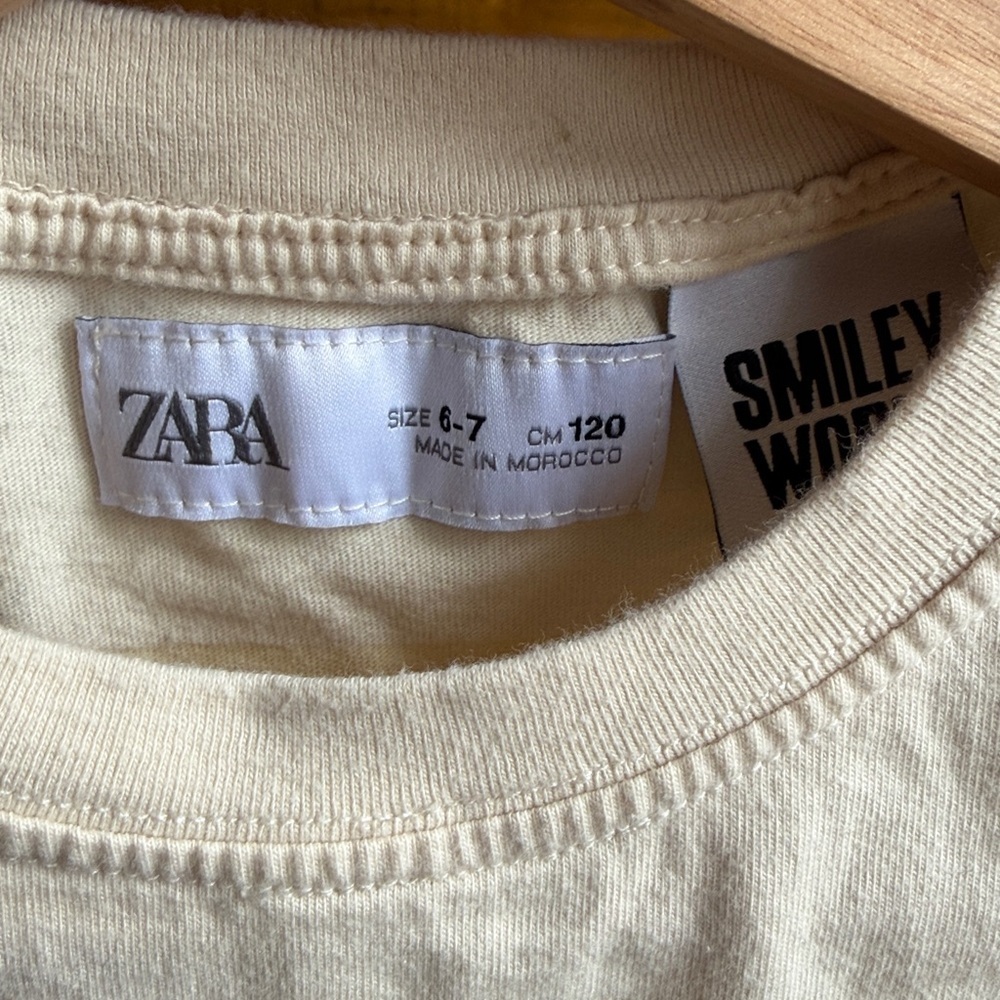 Zara Boy’s Cream Long-Sleeve Kids Tee - Picture 3 of 3